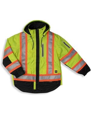Tough Duck Big & Tall Lined 4-In-1 Safety Jacket - Green
