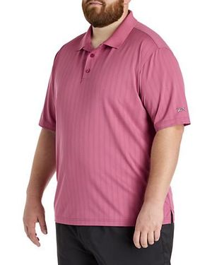 Reebok Big & Tall Golf Speedwick Stripe Polo Shirt - Pink