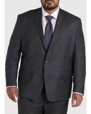 Michael Kors Big & Tall Solid Wool-Blend Suit Jacket - Black