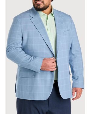 Haggar Big & Tall Double Windowpane Sport Coat - Blue