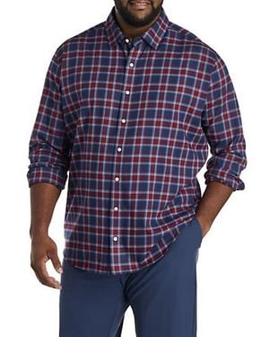 Vineyard Vines Big & Tall Plaid Tech Twill Sport Shirt - Blue