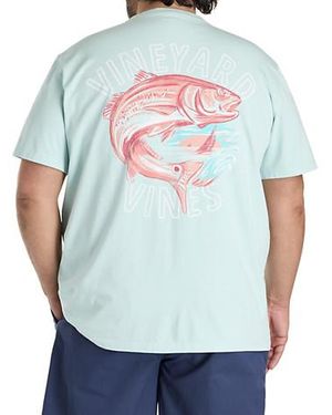 Vineyard Vines Big & Tall Painted Redfish Graphic Tee - White