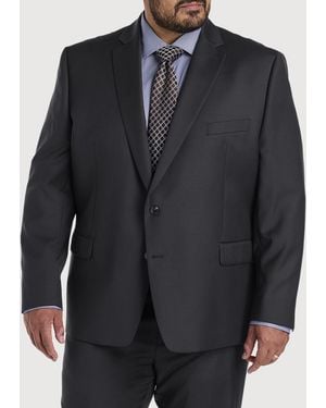 Michael Kors Big & Tall Solid Wool-Blend Suit Jacket - Black