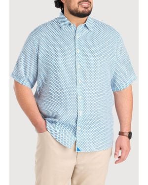 UNTUCKit, Fit By DXL Big & Tall Redcroft Linen Sport Shirt - Blue