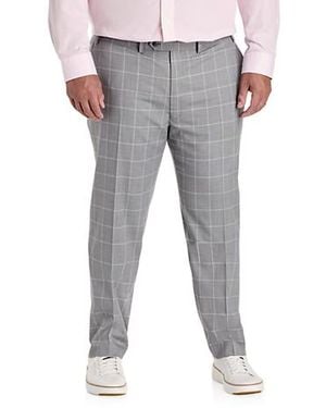 Michael Kors Big & Tall Windowpane Suit Pants - Gray