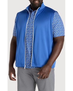Callaway Apparel Big & Tall Zip-Front Fleece Vest - Blue
