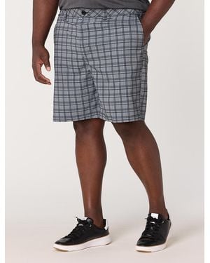 Reebok Big & Tall Plaid Tech Golf Shorts - Gray