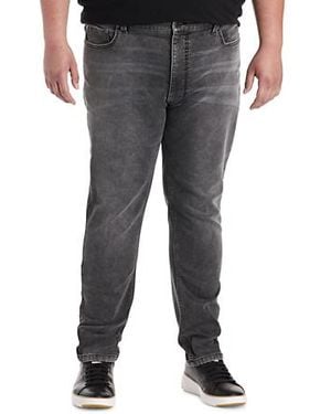 True Nation Big & Tall Knit Slim-Fit Weekend Jeans - Gray