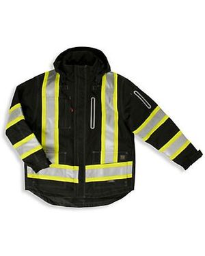 Tough Duck Big & Tall Lined 4-In-1 Safety Jacket - Green