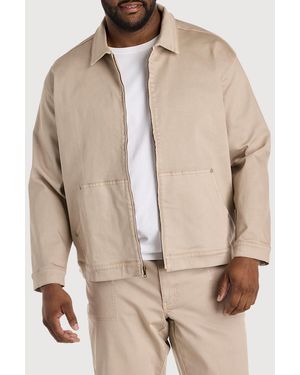 True Nation Big & Tall Utility Carpenter Trucker Jacket - Natural