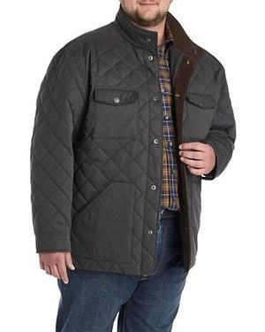 Brooks Brothers Big & Tall Quilted Shirt Jacket - Black