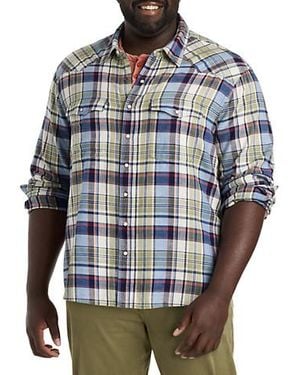 Lucky Brand Plaid Western Sport Shirt - Blue