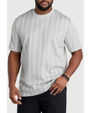 True Nation Big & Tall Striped Crewneck T-Shirt - Gray