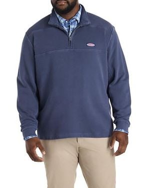 Vineyard Vines Big & Tall Surf Terry 1 4-Zip Shep Shirt - Blue