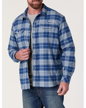Columbia Big & Tall Pfg Topwater Tech Flannel Sport Shirt - Blue