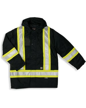 Tough Duck Big & Tall Lined Safety Parka - Black