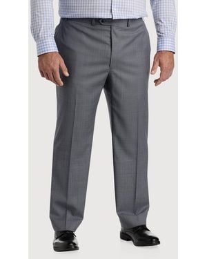 Michael Kors Big & Tall Sharkskin Wool-Blend Suit Pants - Gray