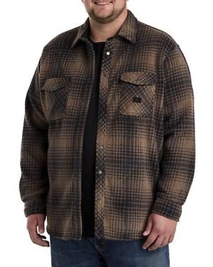 O'neill Sportswear Big & Tall Glacier Plaid Superfleece Flannel Shirt Jacket - Black