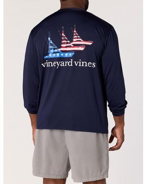 Vineyard Vines Big & Tall Sportfisher Harbor T-Shirt - Blue