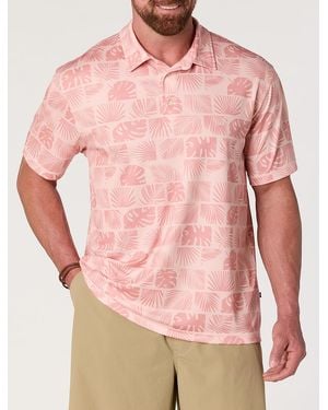 Nautica Big & Tall Stamped Floral Performance Polo Shirt - Pink