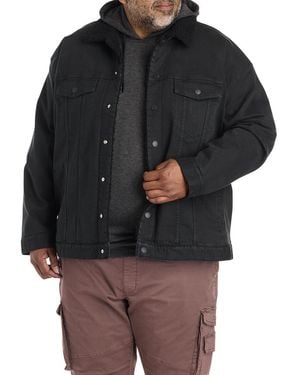 True Nation Big & Tall Sherpa Trucker Jacket - Black