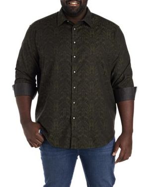 Robert Graham Big & Tall Highland Tonal Sport Shirt - Black