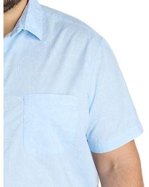 Vineyard Vines Big & Tall Fish Lines Madras Sport Shirt - Blue