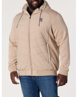 Psycho Bunny Big & Tall Gordley Mixed Media Jacket - Natural
