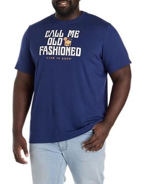 Life Is Good. Big & Tall Old Fashioned Graphic Tee - Blue
