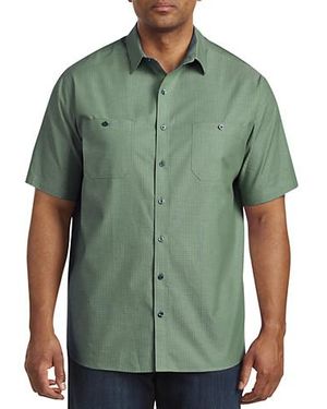 Synergy Big & Tall Textured Solid Sport Shirt - Green