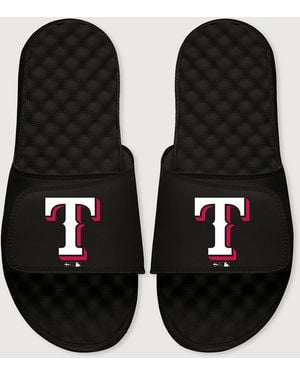 MLB Big & Tall Texas Rangers Logo Islide Sandals12 - Black