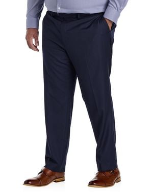Michael Kors Big & Tall Solid Wool-Blend Suit Pants - Blue