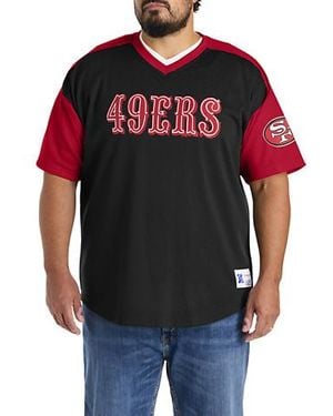 Nfl Big & Tall Colorblocked V-Neck Mesh Jersey - Red
