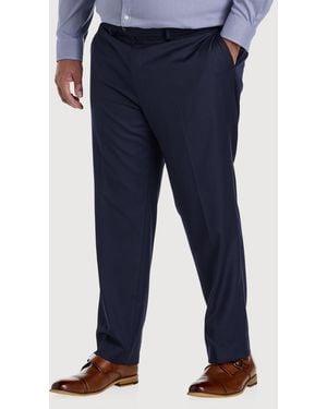 Michael Kors Big & Tall Solid Wool-Blend Suit Pants - Blue