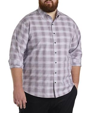 Synergy Big & Tall Large Plaid Sport Shirt - Gray