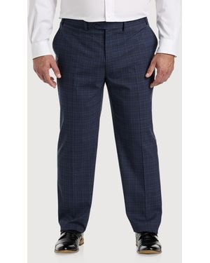 Michael Kors Big & Tall Check Patterned Suit Pants - Blue