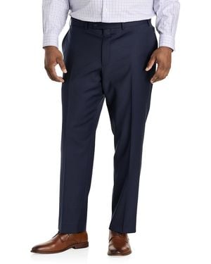 JV Reflex Big & Tall Flat-Front Suit Pants - Blue