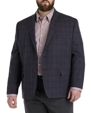 Michael Kors Big & Tall Plaid Sport Coat - Blue