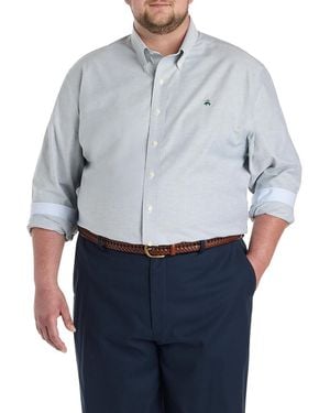 Brooks Brothers Big & Tall Non-Iron Solid Oxford Sport Shirt - Blue