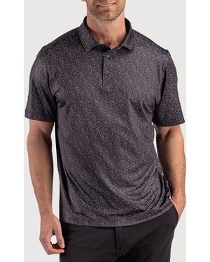 Cutter & Buck Big & Tall Recycled Fern Print Polo Shirt - Gray