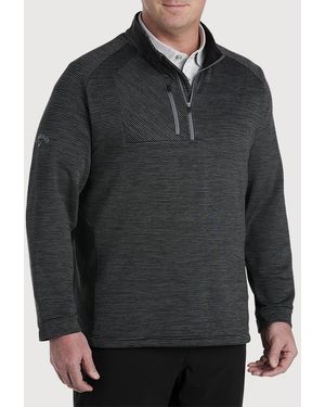 Callaway Apparel Big & Tall 1 4-Zip Ecostripe Fleece Pullover - Gray