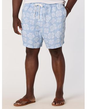 Vineyard Vines Big & Tall Surfside Pull-On Linen Shorts - Blue