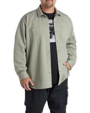 True Nation Big & Tall Snap-Front Shirt Jacket - Gray