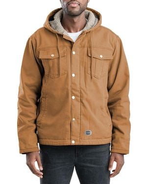 Bernè Big & Tall Vintage Faux-Sherpa Lined Jacket - Brown