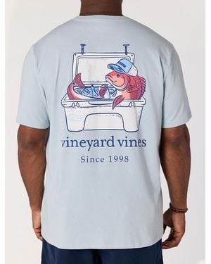 Vineyard Vines Big & Tall Redfish Cooler Pocket T-Shirt - Blue