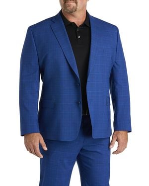 Michael Kors Big & Tall Windowpane Suit Jacket - Blue
