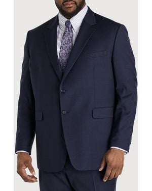 JV Reflex Big & Tall Mini Neat Suit Jacket - Blue