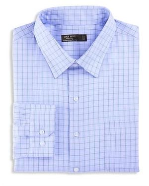Oak Hill Premium Big & Tall Non-Iron Plaid Dress Shirt - Blue
