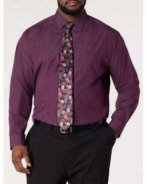 Synergy Big & Tall Performance Heather Dress Shirt - Purple