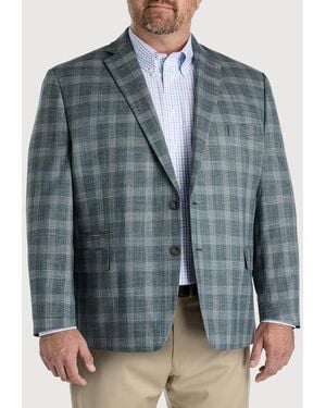 Michael Kors Big & Tall Plaid Sport Coat - Blue